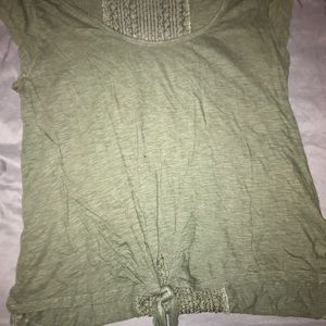 Tie Front Green Top (Large)